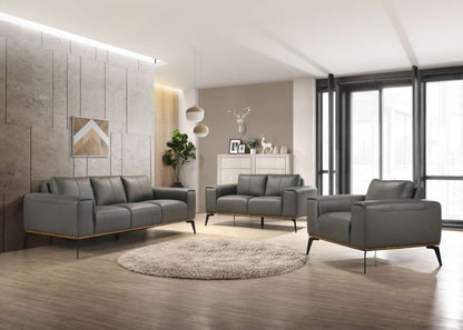 Porter Designs -  Pietro Top Grain Leather Loveseat, Gray - 02-204C-02-2110 veiw 2