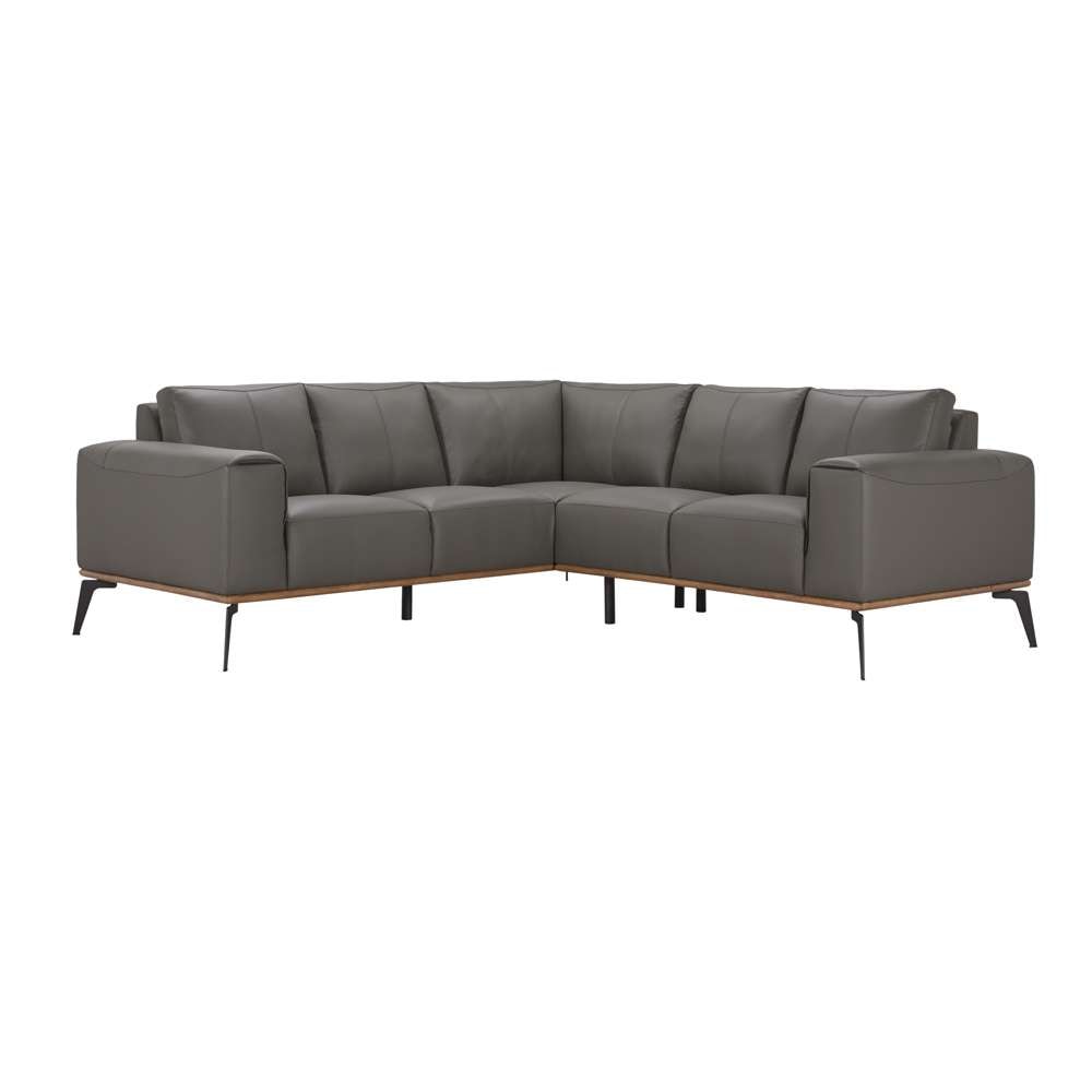 Porter Designs - Pietro Top Grain Leather Sectional, Gray - 02-204-09L-2110-KIT veiw 1