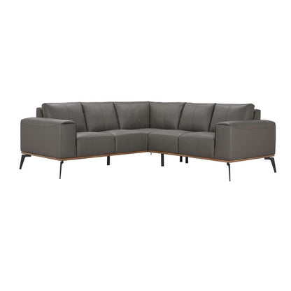 Porter Designs - Pietro Top Grain Leather Sectional, Gray - 02-204-09L-2110-KIT veiw 1