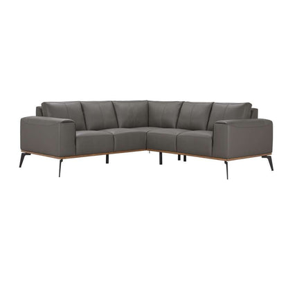 Porter Designs - Pietro Top Grain Leather Sectional, Gray - 02-204-09L-2110-KIT veiw 3