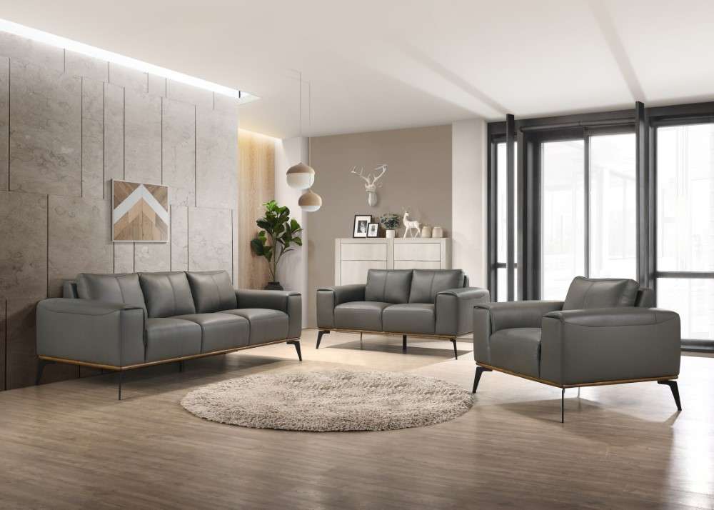 Porter Designs -  Pietro Top Grain Leather Sofa, Gray - 02-204C-01-2110 veiw 2