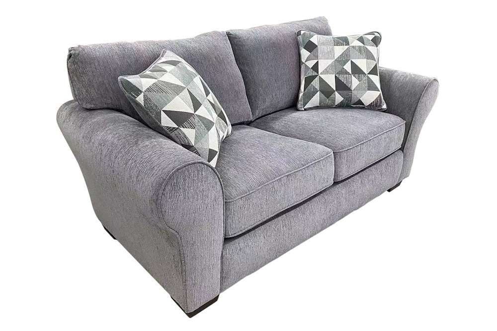 Porter Designs - Savannah Soft Chenille Reversible Fabric Loveseat, Gray - 01-207-02-1731 veiw 1