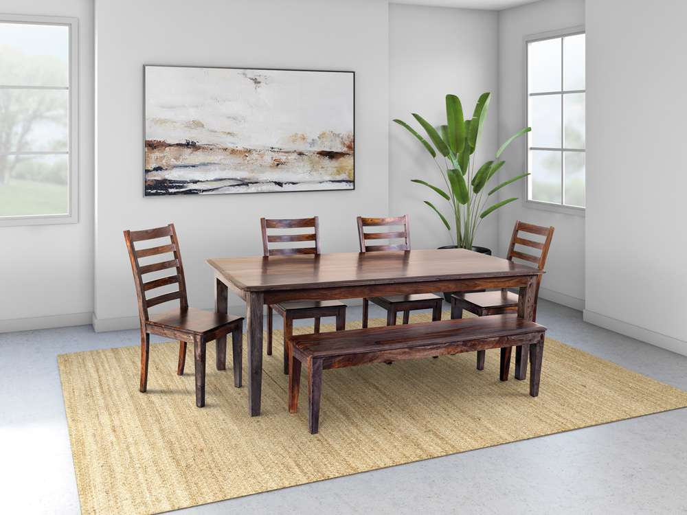 Porter Designs - Sonora Solid Sheesham Wood Dining Table, Gray - 07-116-01-801M veiw 2