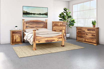 Porter Designs - Taos Solid Sheesham Wood Queen Bed, Natural - 04-196-14-9047N-KIT veiw 2