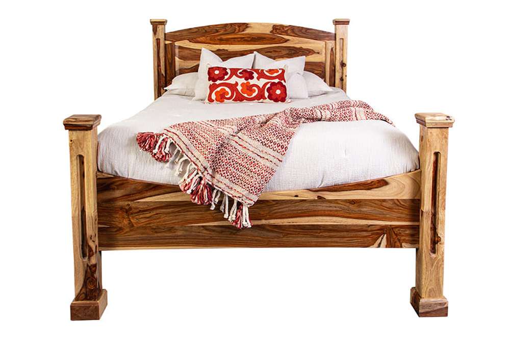 Porter Designs - Taos Solid Sheesham Wood Queen Bed, Natural - 04-196-14-9047N-KIT veiw 6