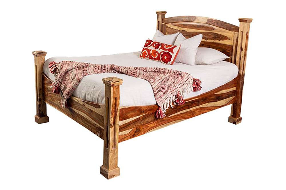 Porter Designs - Taos Solid Sheesham Wood Queen Bed, Natural - 04-196-14-9047N-KIT veiw 7