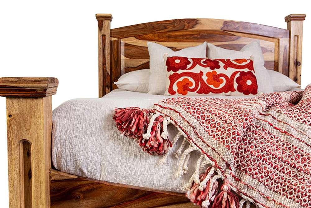 Porter Designs - Taos Solid Sheesham Wood Queen Bed, Natural - 04-196-14-9047N-KIT veiw 8