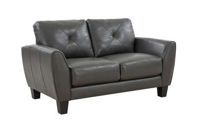 Porter Designs - Trento Top Grain Leather Loveseat, Gray - 02-189-02-4098 veiw 1