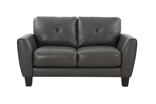 Porter Designs - Trento Top Grain Leather Loveseat, Gray - 02-189-02-4098 veiw 2