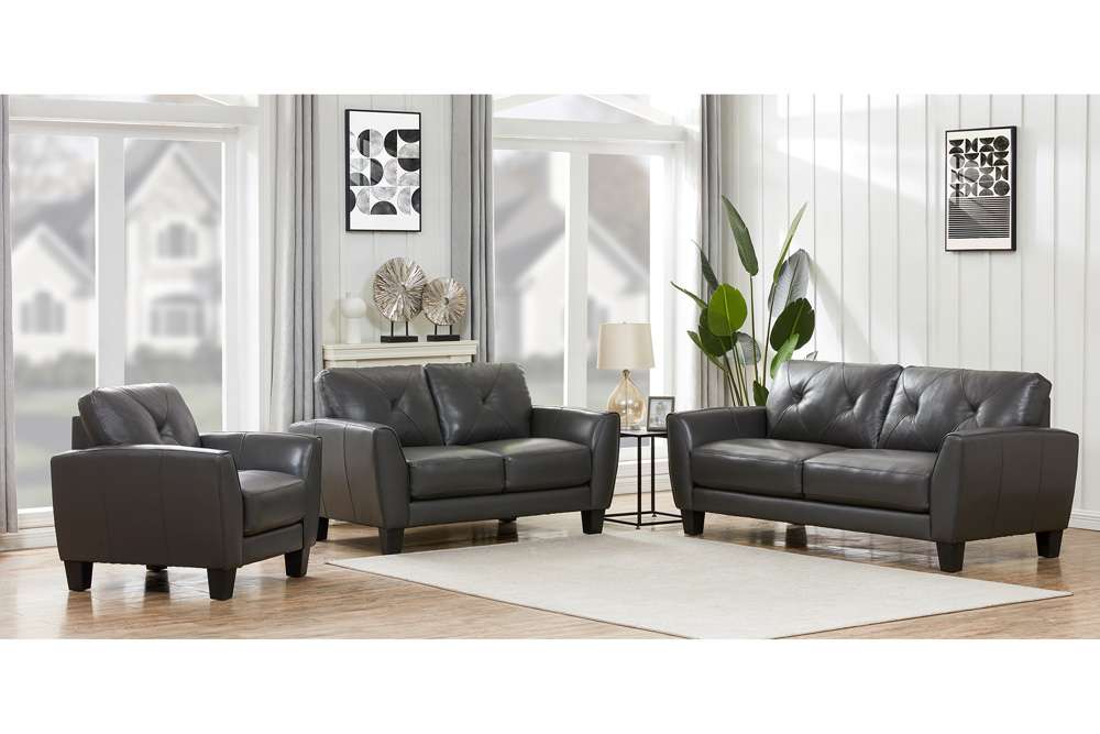 Porter Designs - Trento Top Grain Leather Sofa, Gray - 02-189-01-4098 veiw 2