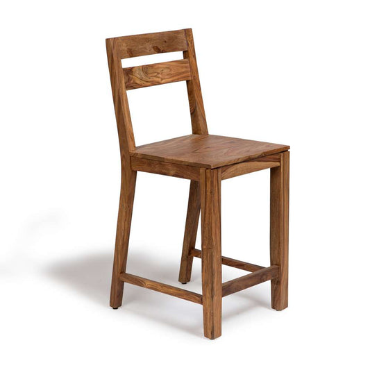 Porter Designs - Urban Solid Sheesham Wood 24in Counter Height Dining Chair, Natural - 07-117-11-1404 veiw 1