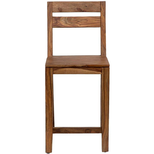 Porter Designs - Urban Solid Sheesham Wood 24in Counter Height Dining Chair, Natural - 07-117-11-1404 veiw 2