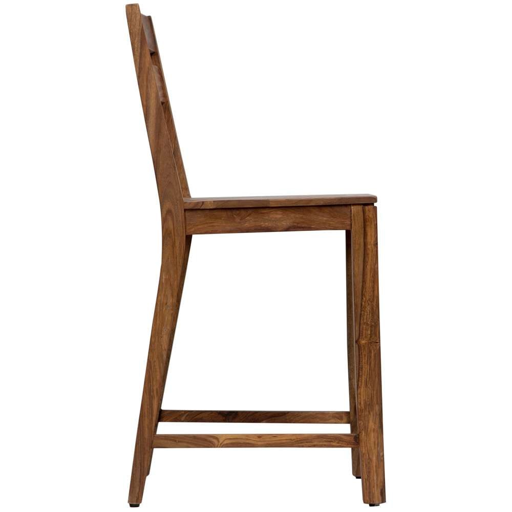 Porter Designs - Urban Solid Sheesham Wood 24in Counter Height Dining Chair, Natural - 07-117-11-1404 veiw 3