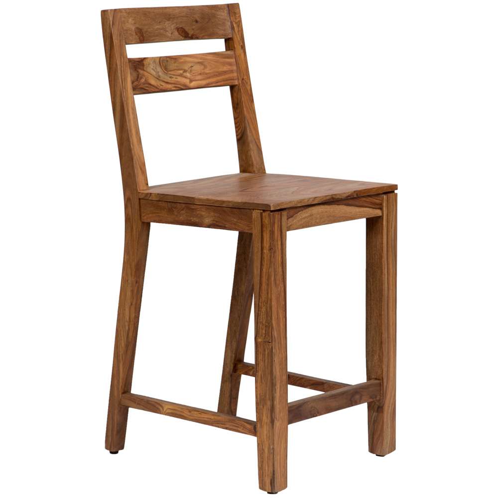 Porter Designs - Urban Solid Sheesham Wood 24in Counter Height Dining Chair, Natural - 07-117-11-1404 veiw 5