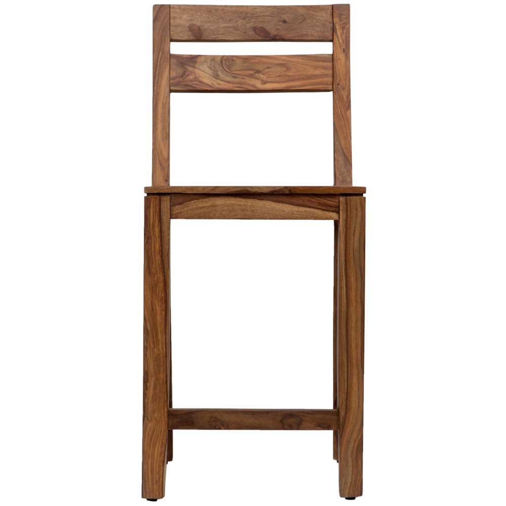 Porter Designs - Urban Solid Sheesham Wood 24in Counter Height Dining Chair, Natural - 07-117-11-1404 veiw 6