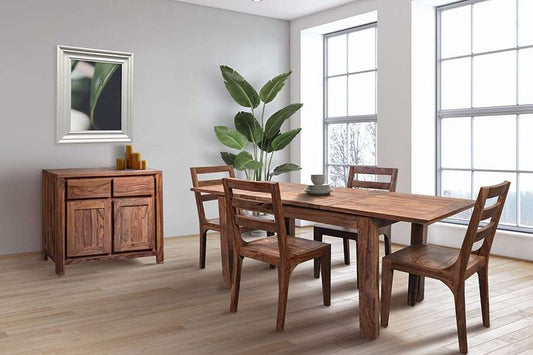 Porter Designs -  Urban Solid Sheesham Wood 52in - 76in Butterfly Extension Dining Table, Natural - 07-117-01-1126 veiw 2