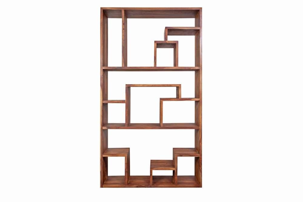 Porter Designs -  Urban Solid Sheesham Wood Asymmetric Shelves Bookcase, Natural - 10-117-01-8057 veiw 2