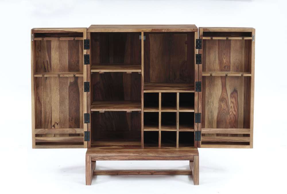 Porter Designs - Urban Solid Sheesham Wood Bar Cabinet, Natural - 07-117-30-1126 veiw 5