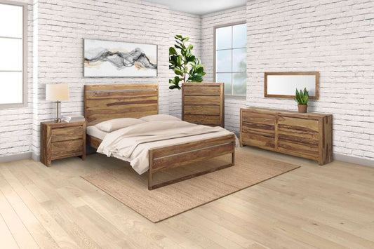 Porter Designs -  Urban Solid Sheesham Wood Queen Bed, Natural - 04-117-14-1425-KIT veiw 2