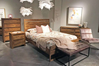 Porter Designs -  Urban Solid Sheesham Wood Queen Bed, Natural - 04-117-14-1425-KIT veiw 5