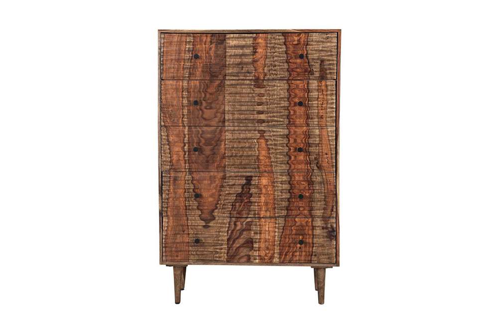 Porter Designs - Waves Solid Sheesham Wood Chest, Brown - 04-196-05-W005 veiw 3