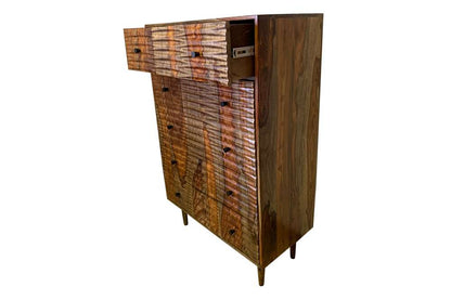 Porter Designs - Waves Solid Sheesham Wood Chest, Brown - 04-196-05-W005 veiw 5