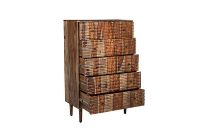 Porter Designs - Waves Solid Sheesham Wood Chest, Brown - 04-196-05-W005 veiw 6