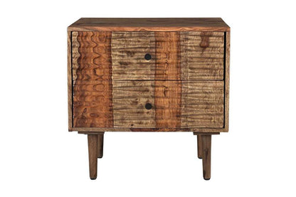 Porter Designs - Waves Solid Sheesham Wood Nightstand, Brown - 04-196-04-W003 veiw 3