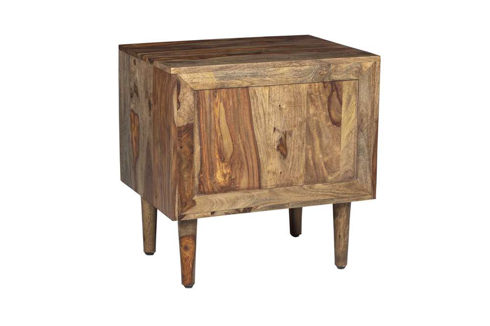 Porter Designs - Waves Solid Sheesham Wood Nightstand, Brown - 04-196-04-W003 veiw 4