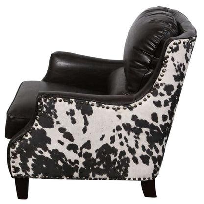 Porter Designs -  Wrangler Leather-look & Cow Pattern Accent Chair, Brown - 01-201-03-0555 veiw 3