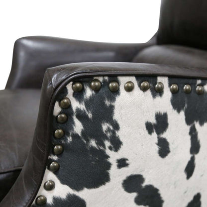 Porter Designs -  Wrangler Leather-look & Cow Pattern Accent Chair, Brown - 01-201-03-0555 veiw 4
