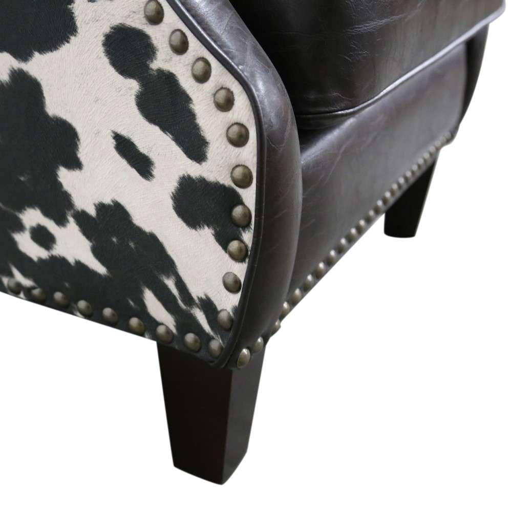 Porter Designs -  Wrangler Leather-look & Cow Pattern Accent Chair, Brown - 01-201-03-0555 veiw 5