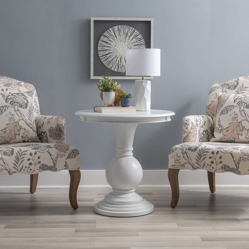Powell Company - Adeline Round Accent Table White - D1431A21W veiw 5