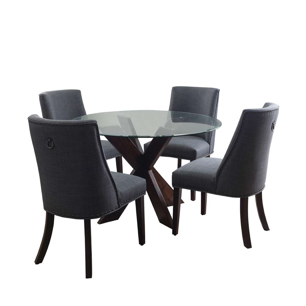 Powell Company - Adler 5Pc Dining Set Espresso Gray - D1492ESPGRY5 veiw 1