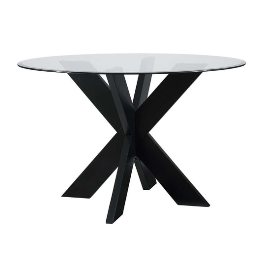 Powell Company - Adler X Base Dining Table With Glass Black - D1382D20DTB veiw 1