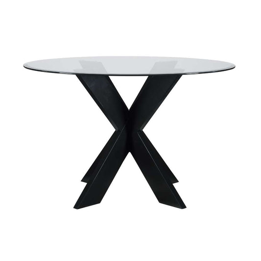 Powell Company - Adler X Base Dining Table With Glass Black - D1382D20DTB veiw 2