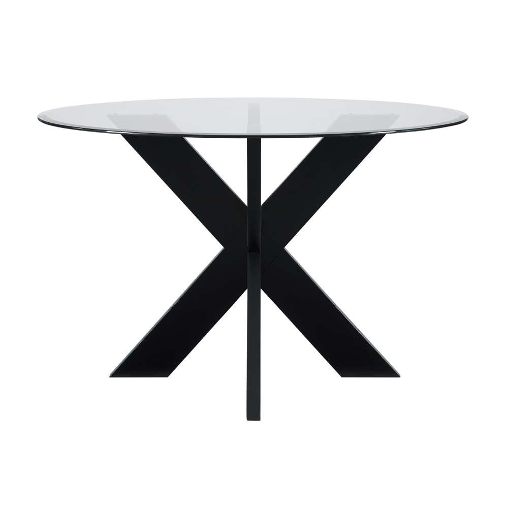 Powell Company - Adler X Base Dining Table With Glass Black - D1382D20DTB veiw 3