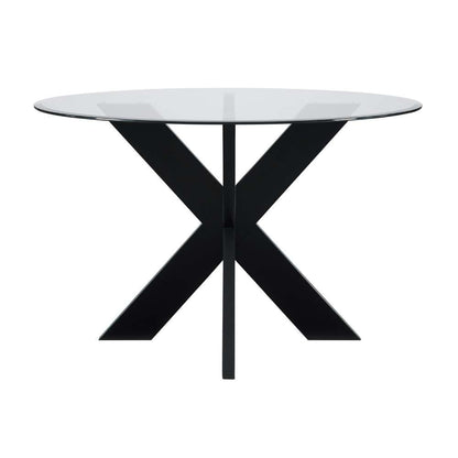 Powell Company - Adler X Base Dining Table With Glass Black - D1382D20DTB veiw 3