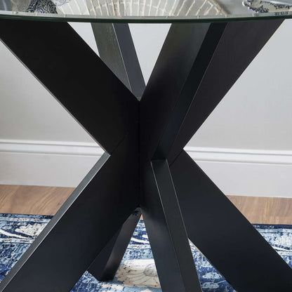 Powell Company - Adler X Base Dining Table With Glass Black - D1382D20DTB veiw 6