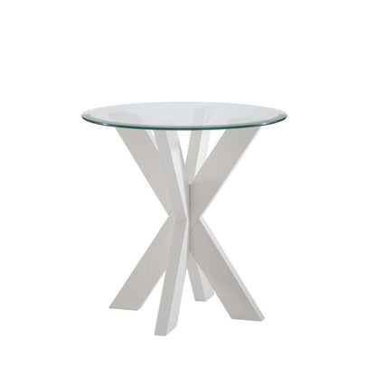 Powell Company - Adler X Base Side Table With Glass White - D1345A20ETW veiw 1