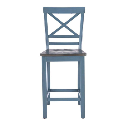 Powell Company - Aliza Counter Stools, Blue (Set of 2) - D1519LD23BLUCS veiw 2