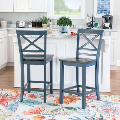 Powell Company - Aliza Counter Stools, Blue (Set of 2) - D1519LD23BLUCS veiw 6
