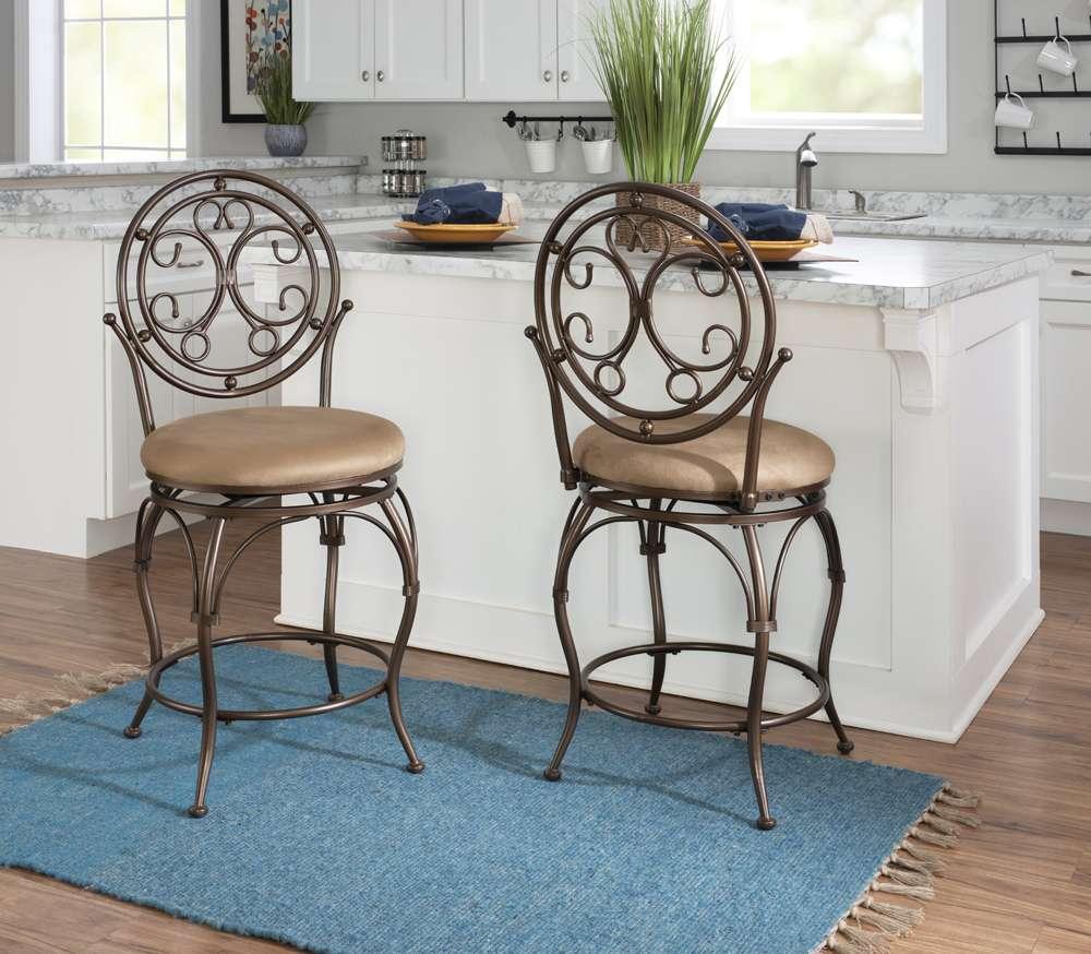 Powell Company - Baila Big And Tall Scroll Circle Back Barstool - 586-726 veiw 6