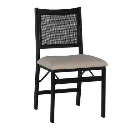 Powell Company - Bauer Cane Folding Chair, Black/Beige Cushion - D1485D22FCB veiw 1