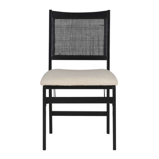 Powell Company - Bauer Cane Folding Chair, Black/Beige Cushion - D1485D22FCB veiw 2
