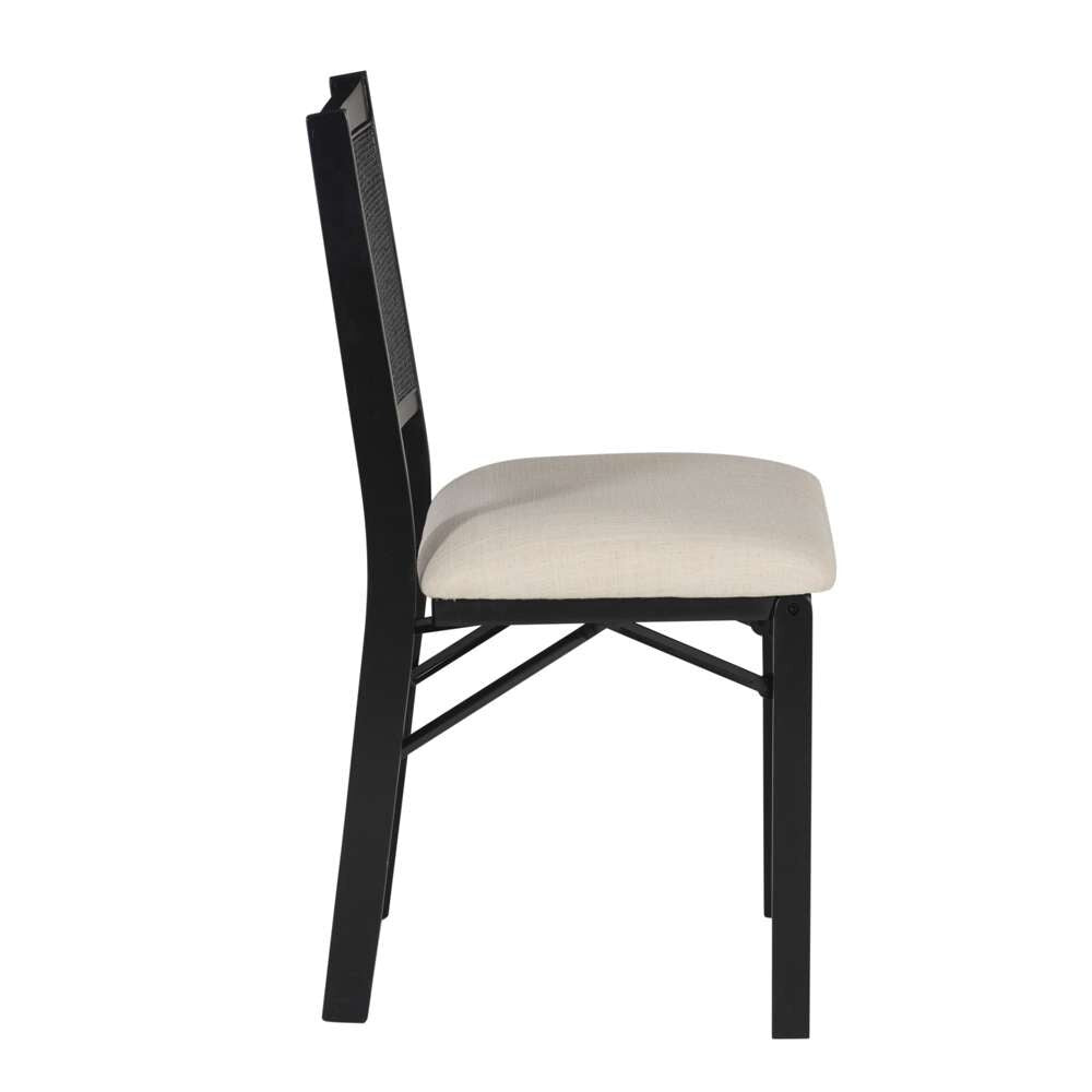 Powell Company - Bauer Cane Folding Chair, Black/Beige Cushion - D1485D22FCB veiw 3