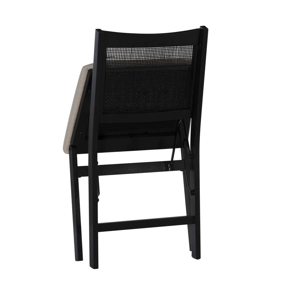 Powell Company - Bauer Cane Folding Chair, Black/Beige Cushion - D1485D22FCB veiw 7