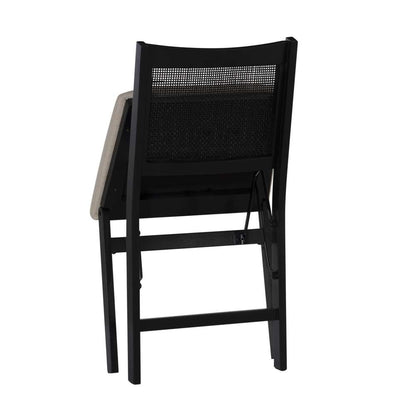 Powell Company - Bauer Cane Folding Chair, Black/Beige Cushion - D1485D22FCB veiw 7