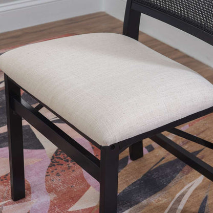 Powell Company - Bauer Cane Folding Chair, Black/Beige Cushion - D1485D22FCB veiw 11