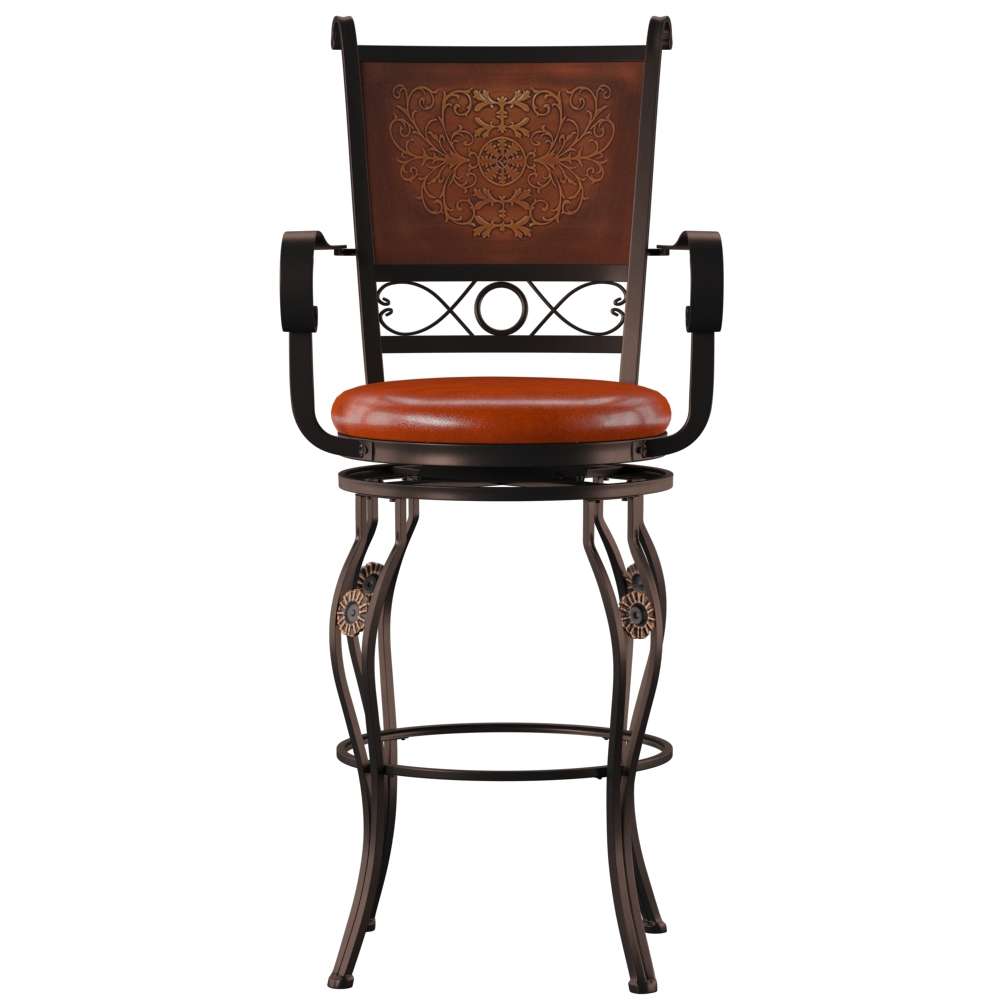 Powell Company - Beatrix Big & Tall Copper Stamped Back Barstool With Arms - 222-432 veiw 1